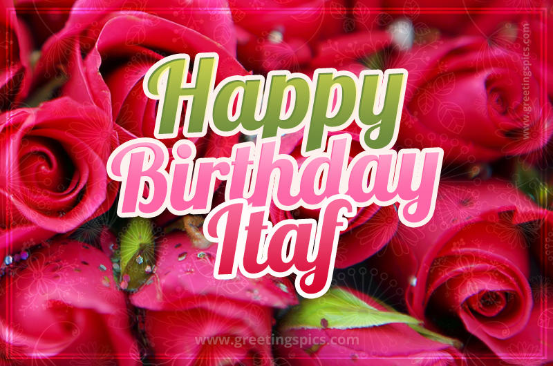 Happy Birthday Itaf beautiful Image with red roses