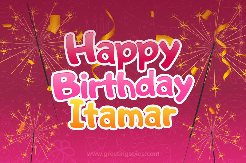 Happy Birthday Itamar Image with sparklers