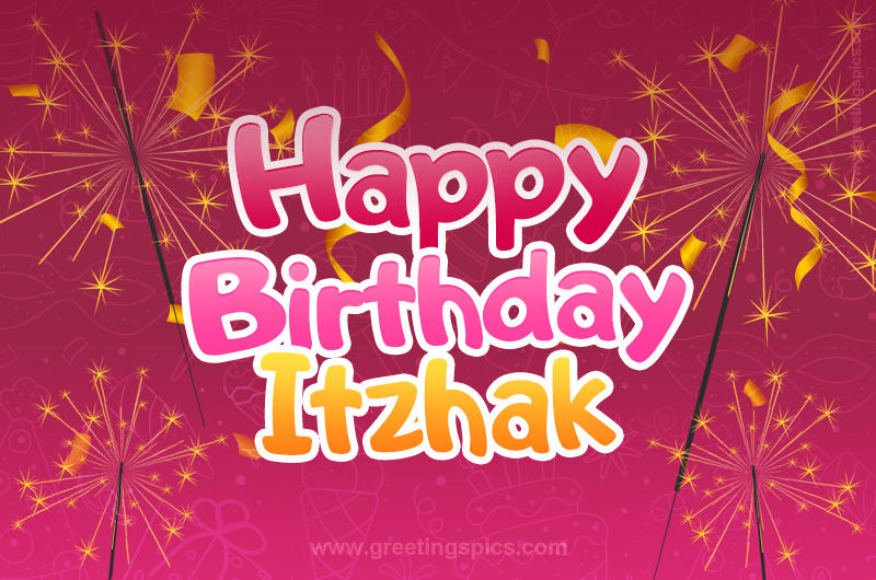 Happy Birthday Itzhak Image with sparklers