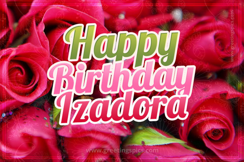 Happy Birthday Izadora beautiful Image with red roses