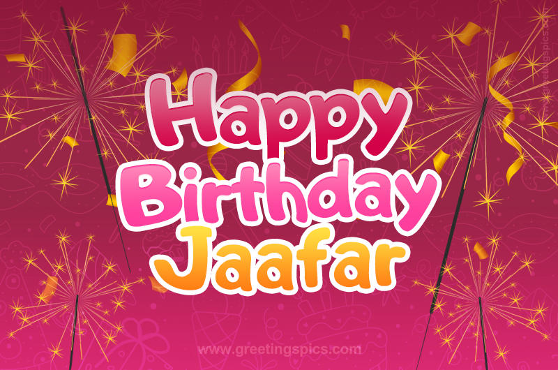 Happy Birthday Jaafar Image with sparklers