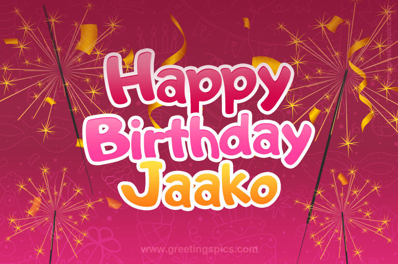 Happy Birthday Jaako Image with sparklers