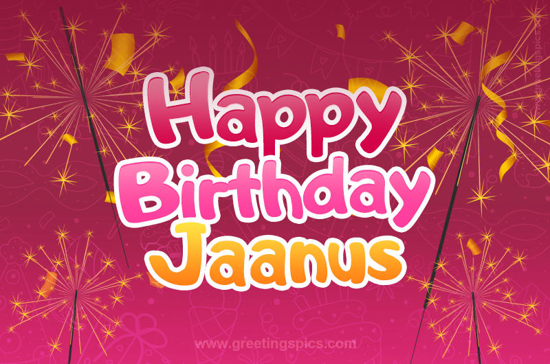 Happy Birthday Jaanus Image with sparklers