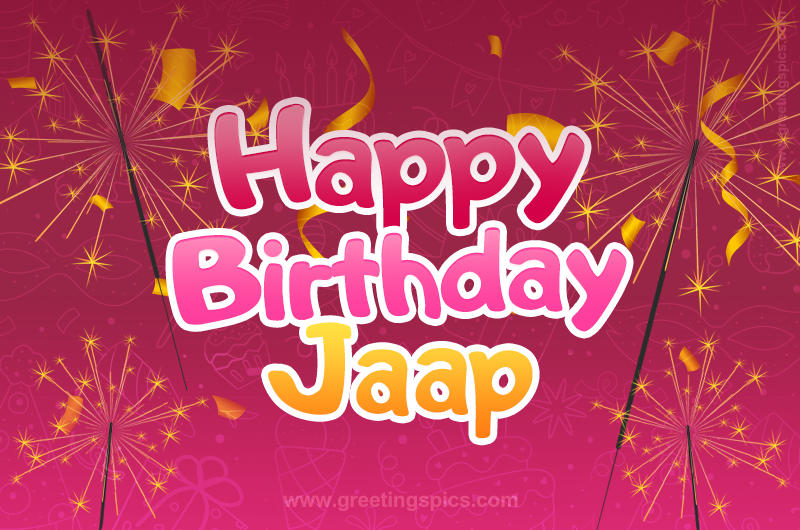 Happy Birthday Jaap Image with sparklers