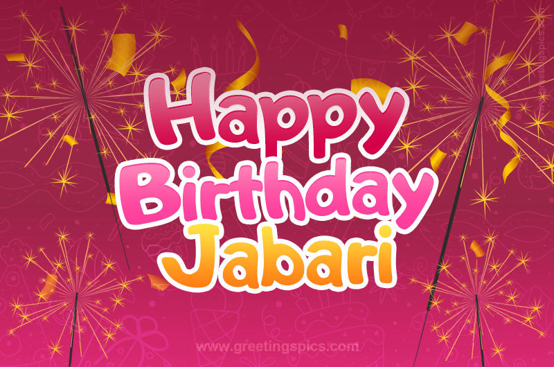 Happy Birthday Jabari Image with sparklers