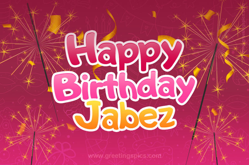 Happy Birthday Jabez Image with sparklers