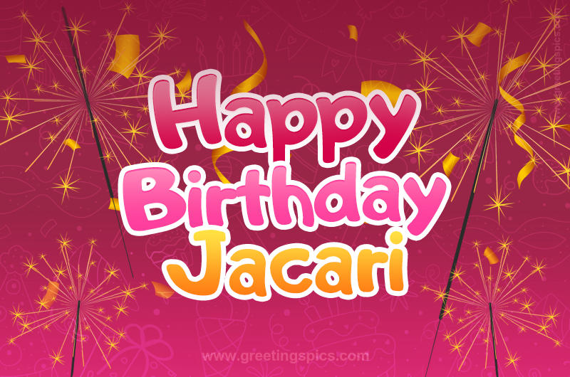 Happy Birthday Jacari Image with sparklers