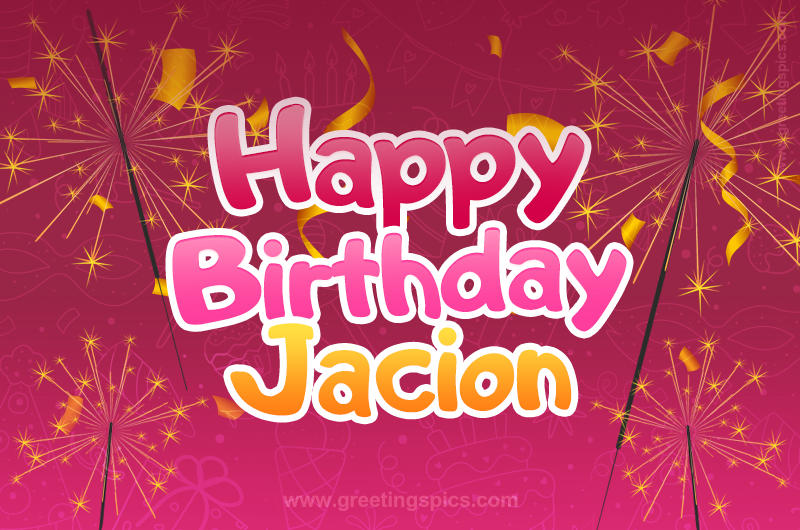 Happy Birthday Jacion Image with sparklers