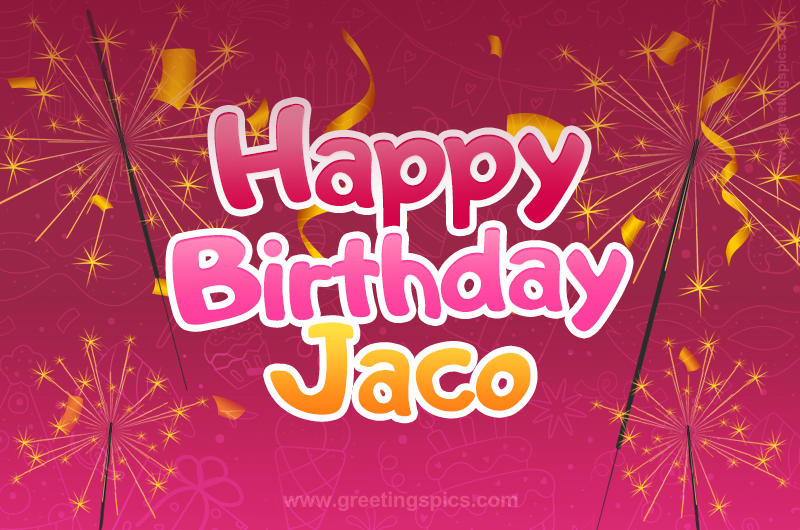 Happy Birthday Jaco Image with sparklers