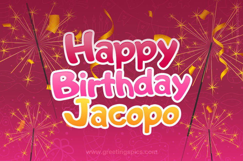 Happy Birthday Jacopo Image with sparklers