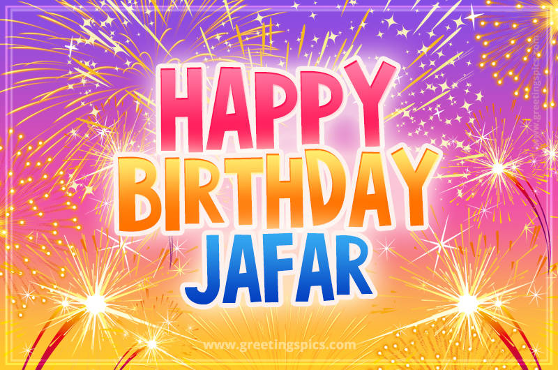 Happy Birthday Jafar Picture with fireworks