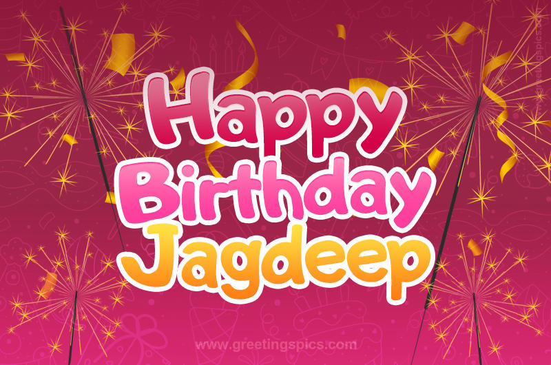 Happy Birthday Jagdeep Image with sparklers