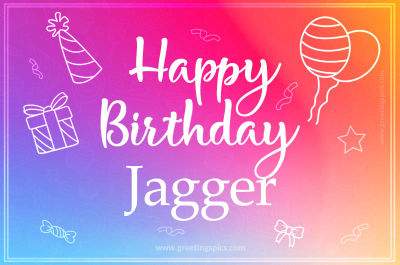 Colorful Happy Birthday Card For Jagger