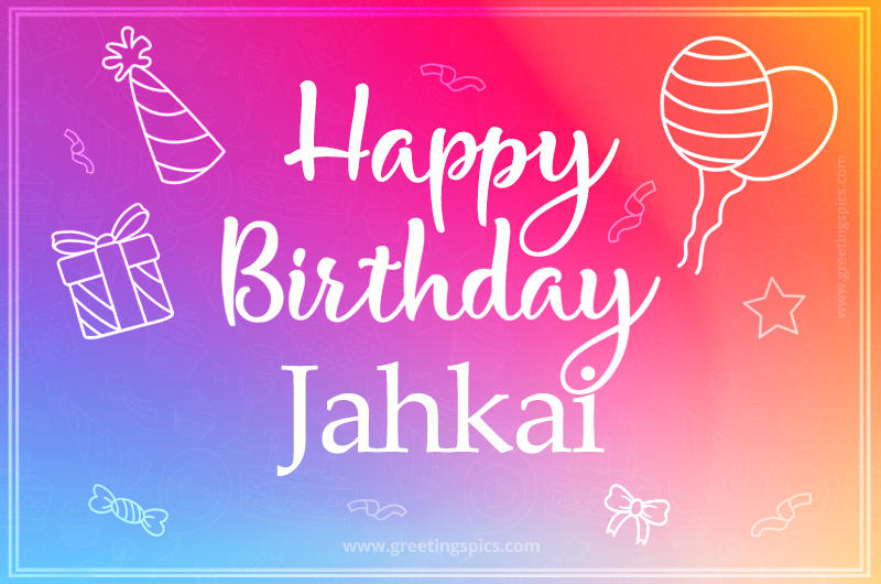 Colorful Happy Birthday Card For Jahkai