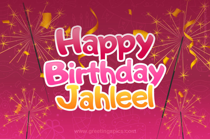 Happy Birthday Jahleel Image with sparklers