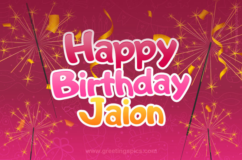 Happy Birthday Jaion Image with sparklers