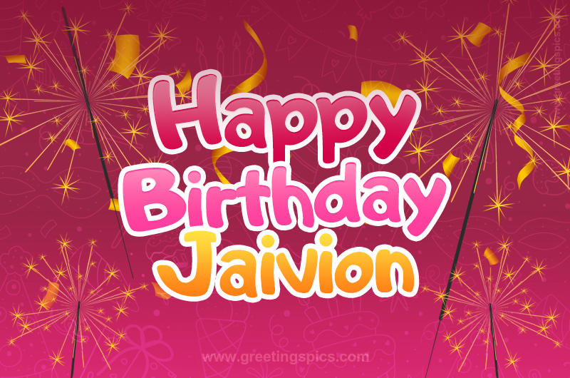 Happy Birthday Jaivion Image with sparklers