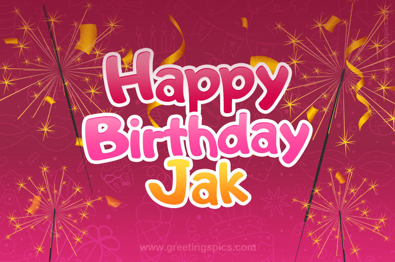 Happy Birthday Jak Image with sparklers