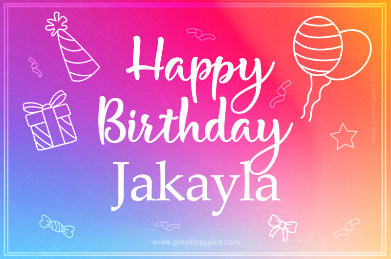 Colorful Happy Birthday Card For Jakayla