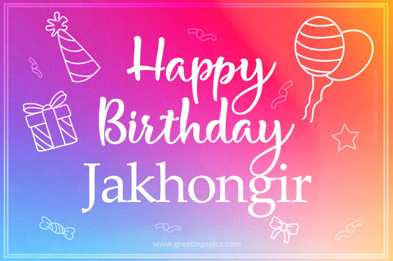 Colorful Happy Birthday Card For Jakhongir