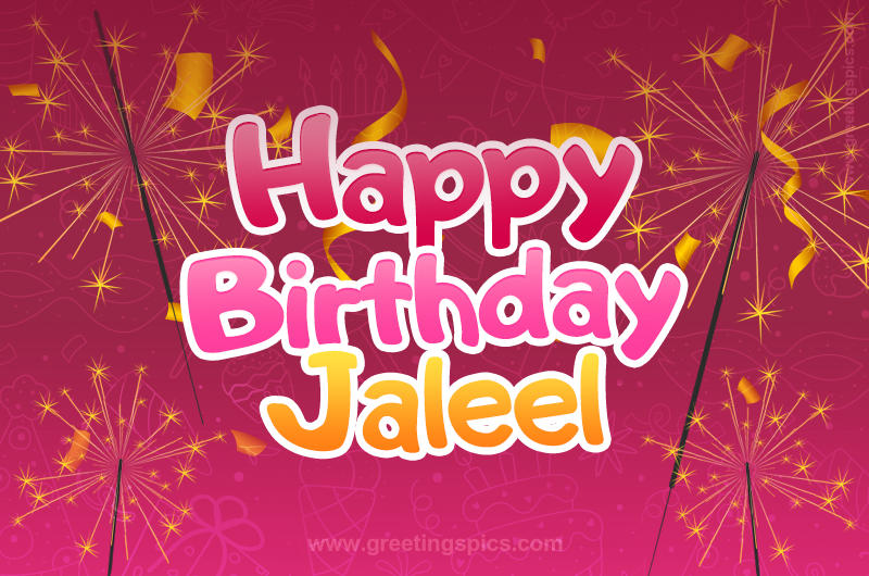 Happy Birthday Jaleel Image with sparklers