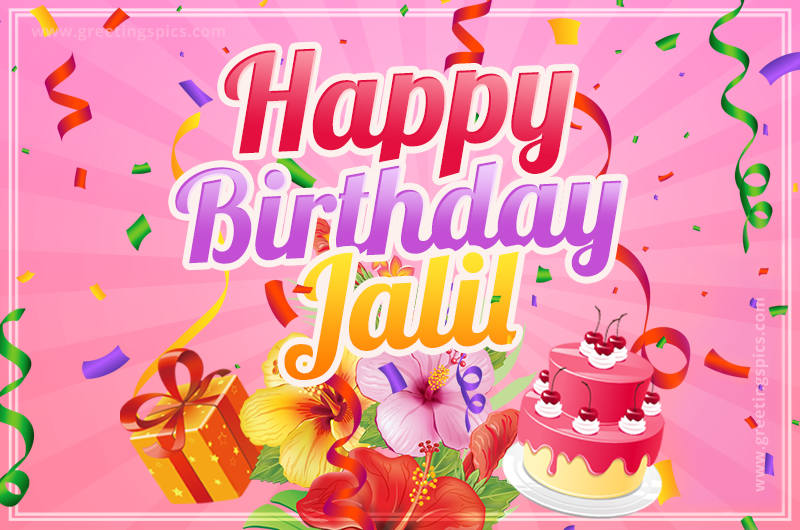 Beautiful Birthday Card for Jalil with pink background