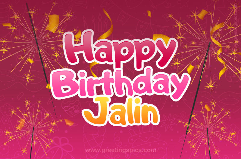 Happy Birthday Jalin Image with sparklers