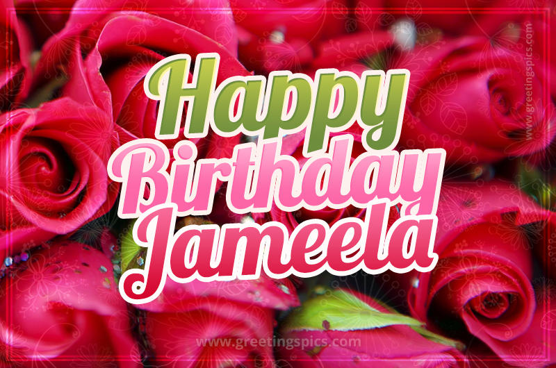 Happy Birthday Jameela beautiful Image with red roses