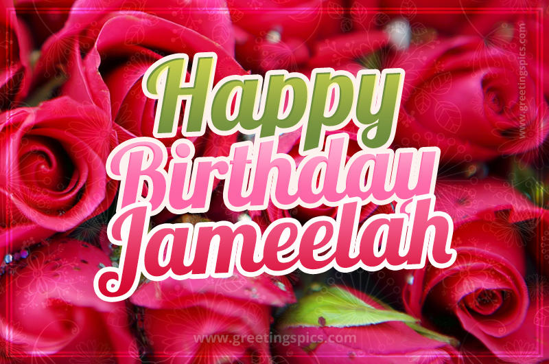 Happy Birthday Jameelah beautiful Image with red roses