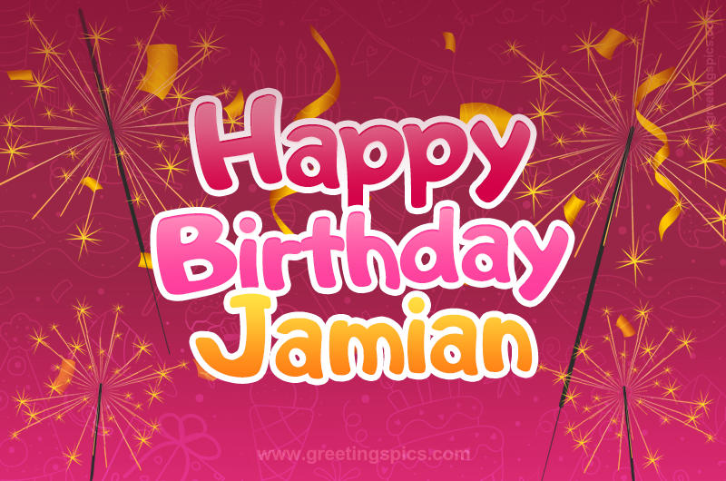 Happy Birthday Jamian Image with sparklers