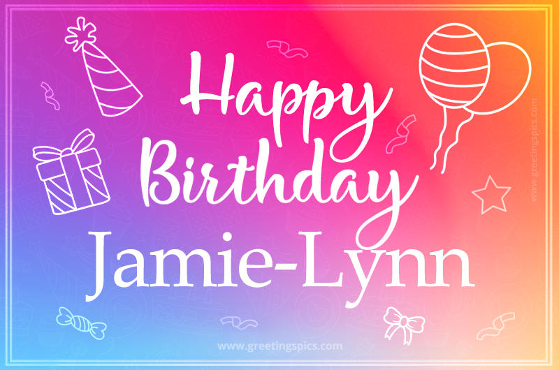 Colorful Happy Birthday Card For Jamie-Lynn