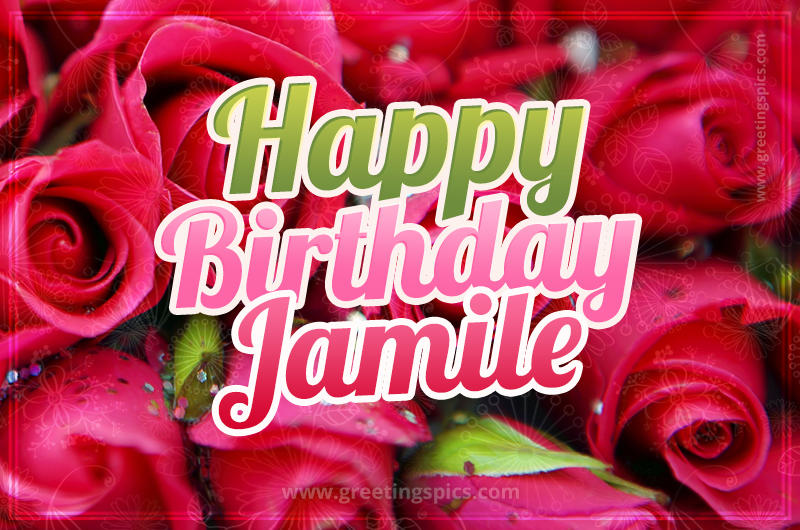 Happy Birthday Jamile beautiful Image with red roses