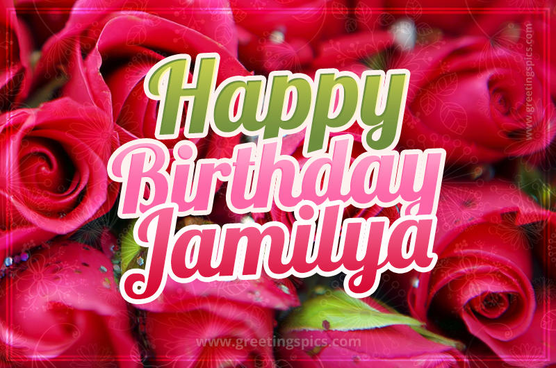 Happy Birthday Jamilya beautiful Image with red roses