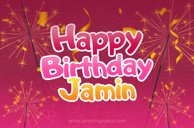 Happy Birthday Jamin Image with sparklers