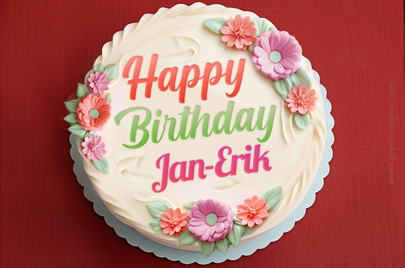 Happy Birthday Jan-Erik Cake Image With Name