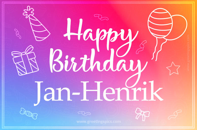 Colorful Happy Birthday Card For Jan-Henrik