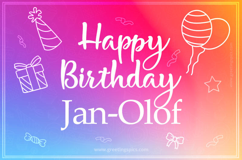 Colorful Happy Birthday Card For Jan-Olof