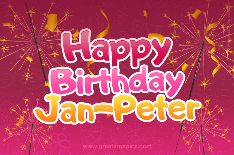 Happy Birthday Jan-Peter Image with sparklers