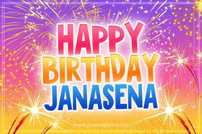 Happy Birthday Janasena Picture with fireworks