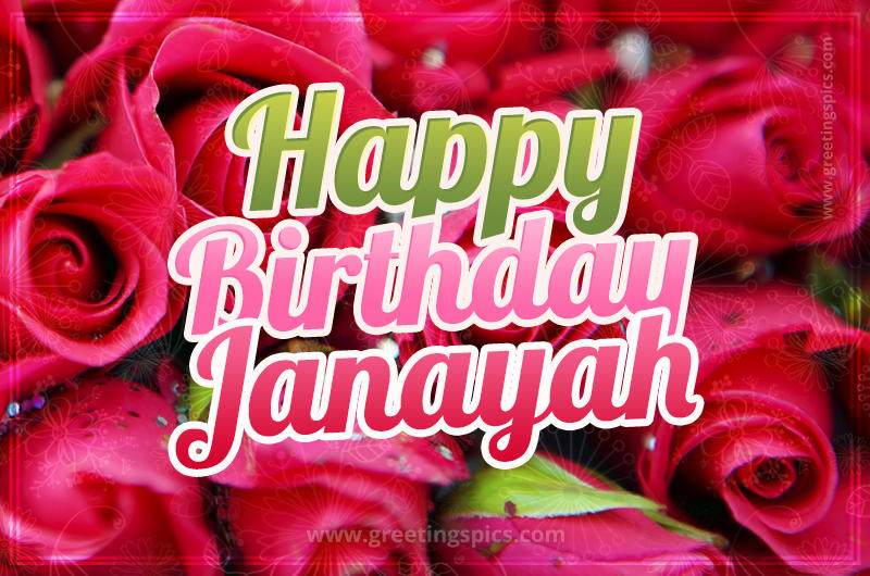 Happy Birthday Janayah beautiful Image with red roses