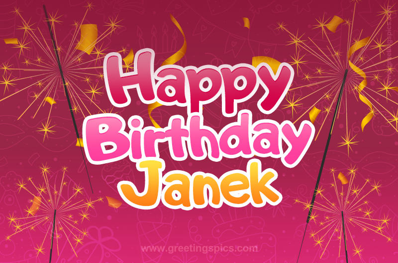 Happy Birthday Janek Image with sparklers