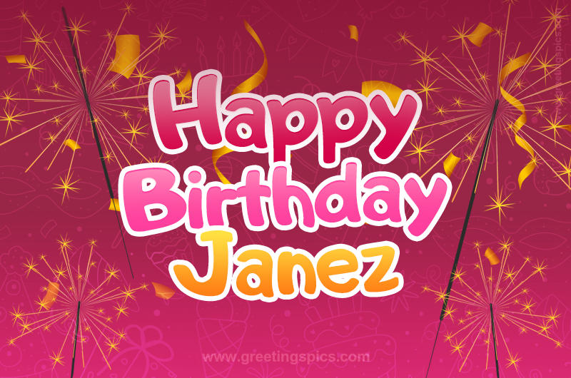 Happy Birthday Janez Image with sparklers