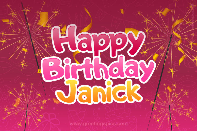 Happy Birthday Janick Image with sparklers