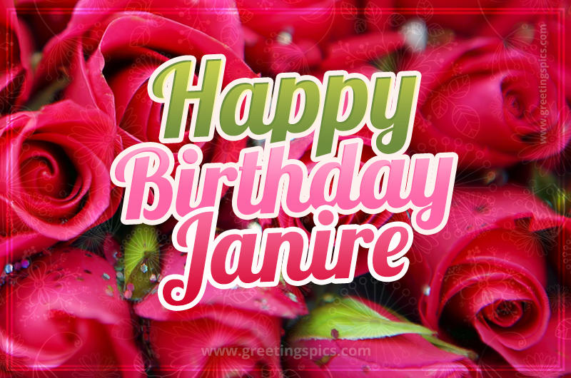 Happy Birthday Janire beautiful Image with red roses