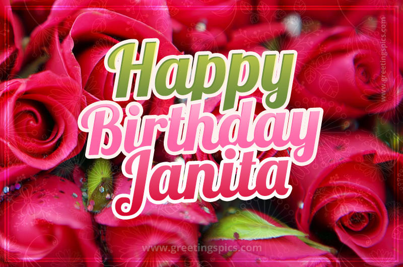 Happy Birthday Janita beautiful Image with red roses