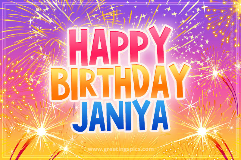 Happy Birthday Janiya Picture with fireworks