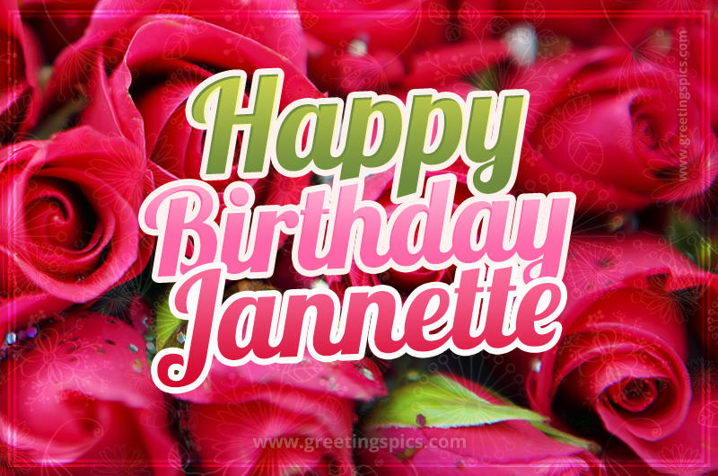 Happy Birthday Jannette beautiful Image with red roses