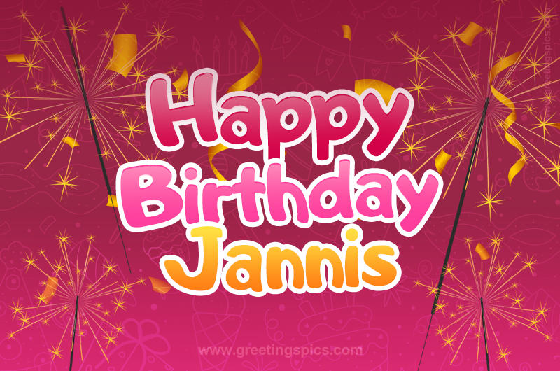 Happy Birthday Jannis Image with sparklers