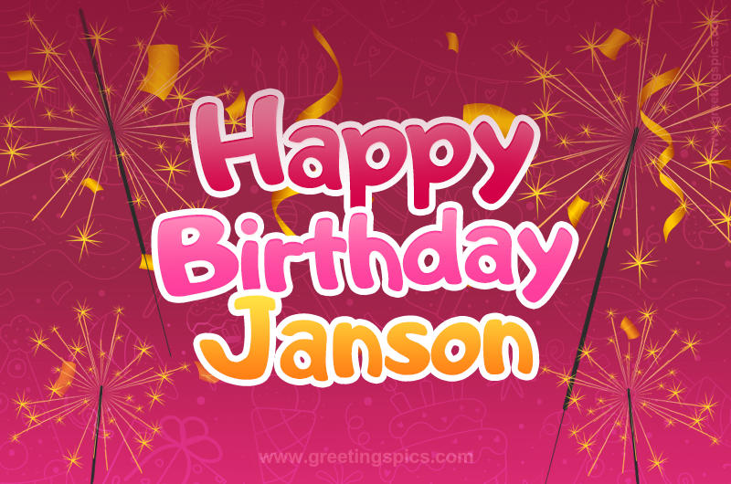 Happy Birthday Janson Image with sparklers