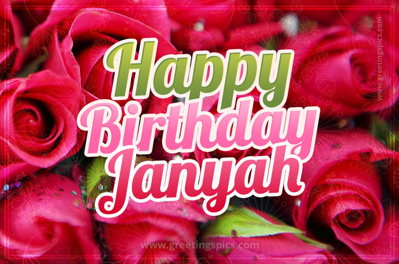 Happy Birthday Janyah beautiful Image with red roses